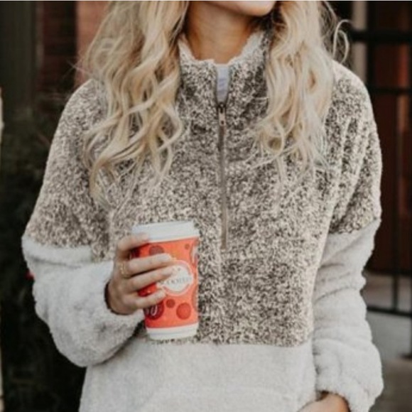 ❗️Sold Out❗️Cozy Sherpa Half Zip Jacket - Picture 5 of 7